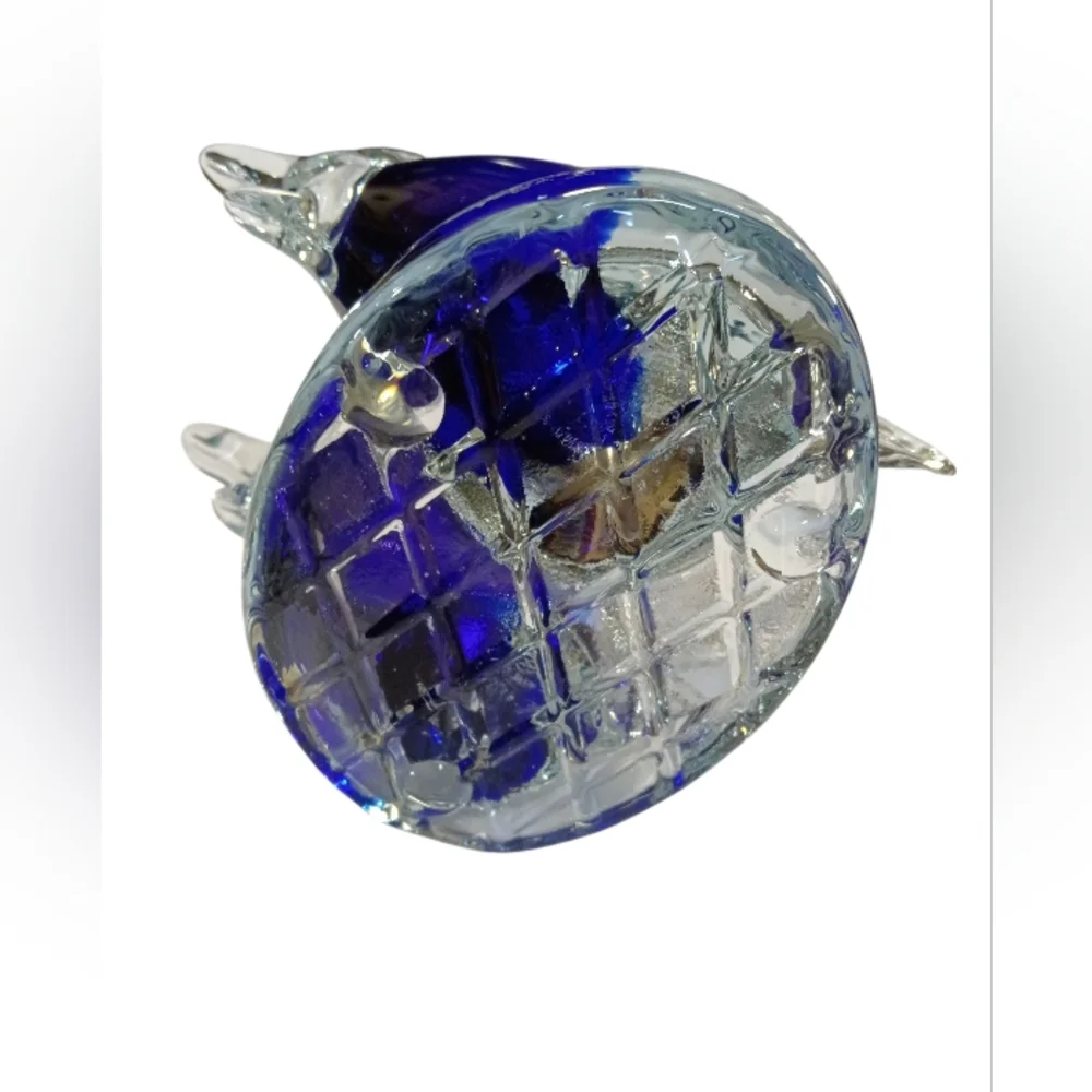 Cobalt Blue Double Fish Glass Letter Holder 6